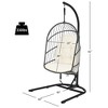 Costway Hanging Wicker Egg Chair w/ Stand Cushion Foldable Outdoor Indoor - 3 of 4
