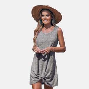 Women's Scoop Neck Hem Twist Mini Cover-Up Dress-Cupshe - 1 of 4