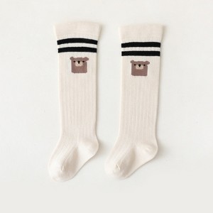 MyKids-Usa Baby Cartoon Graphic Mid Tube College Style Striped Socks - 1 of 4