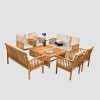Carolina 8pc Acacia Patio Set - Brown Patina/Cream - Christopher Knight Home: Weather-Resistant, Galvanized Steel Hardware - 2 of 4