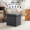 Ornavo Home Foldable Tufted Linen 15" Inch Square Cube Storage Ottoman, Perfect for Dorm, Bedroom and Living Room - 2 of 4