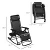 2 Outdoor Rocking Chairs Foldable Reclining Zero Gravity Lounge Rockers w/ Pillow Cup & Phone Holder - 3 of 4