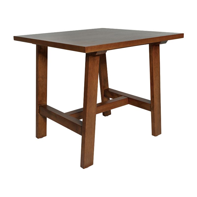 Merrick Lane Farmhouse Trestle End Table, Solid Wood Rustic Accent Table, 1 of 11