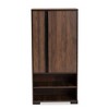 Raina Two-Tone Wood 2 Door Shoe Storage Cabinet Walnut Brown/Black - Baxton Studio: Enclosed Shelves, Air Circulation Design, Freestanding - 3 of 4