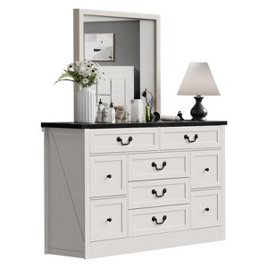 ODK Fluted Dresser for Bedroom with 9 Drawers, Modern Chest of Drawers with Metal Handle, Wood Closet Clothes Storage Organizer for Living Room - 1 of 4