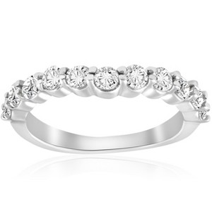 Pompeii3 5/8 ct Diamond Engagement Guard Wedding Ring Enhancer Band 14k White Gold - 1 of 4