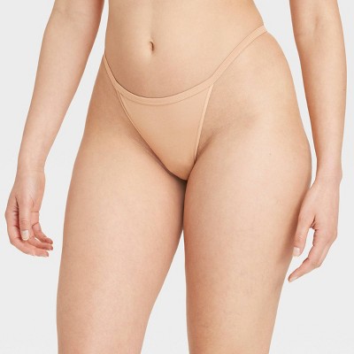 Women's Cotton Blend String Thong - Auden™ Pearl Tan M