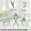 3 Pieces Folding Patio Furniture Sets with Table & 2 Chairs, Heavy-Duty Flat Tube Metal Frame for Balcony Lawn Garden Poolside - 4 of 4