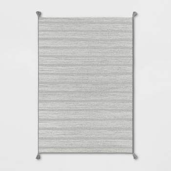 5' x 7' Striped Tapestry Outdoor Rug Charcoal Gray - Threshold™