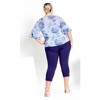 Avenue Women's Plus Size Alex Double Flutter Top - 3 of 4