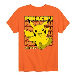 Boys' - Pokémon - Pikachu Electric Type Stacked Kanji Short Sleeve Graphic T-Shirt - 1 of 4