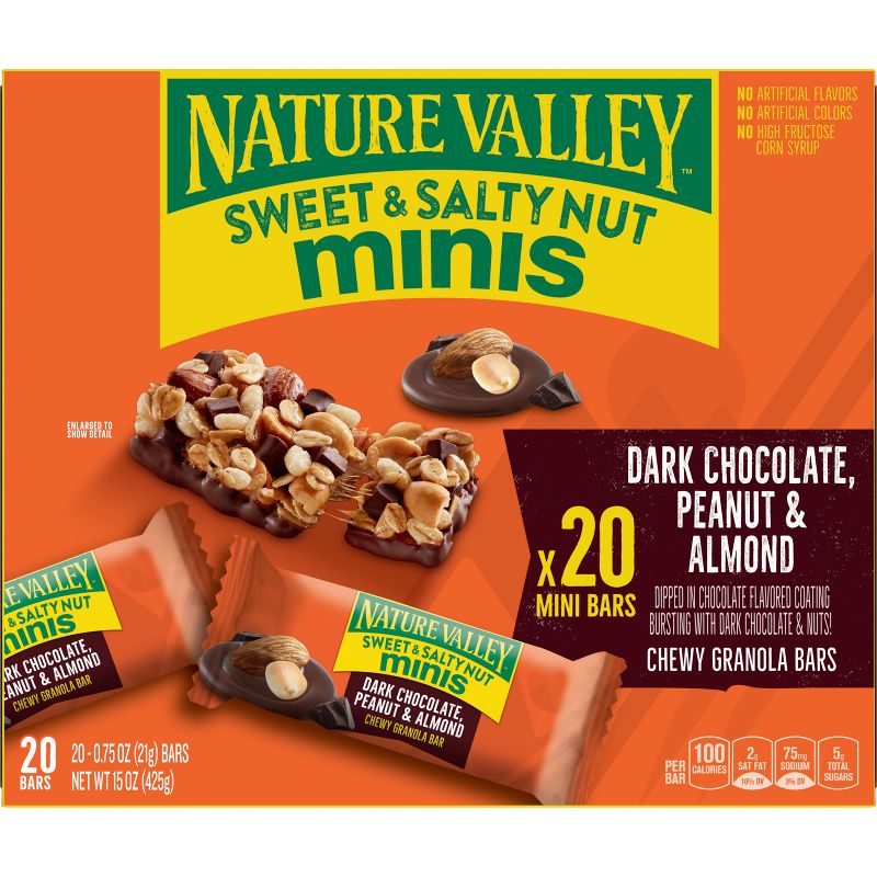 Nature Valley Sweet &#38; Salty Minis Dark Choc Peanut &#38; Almond - 15oz, 2 of 8