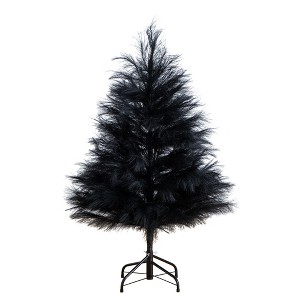Nearly Natural 4-ft Artificial Halloween Black Pampas Grass Christmas Tree - 1 of 1