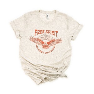 Simply Sage Market Women's Free Spirit Distressed Eagle Short Sleeve Graphic Tee - 1 of 2