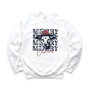 Simply Sage Market Women's Graphic Sweatshirt Merry Oxmas - 1 of 2