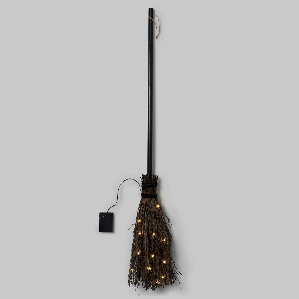 Light Up Black Broom Halloween Scene Prop - Hyde & EEK! Boutique™