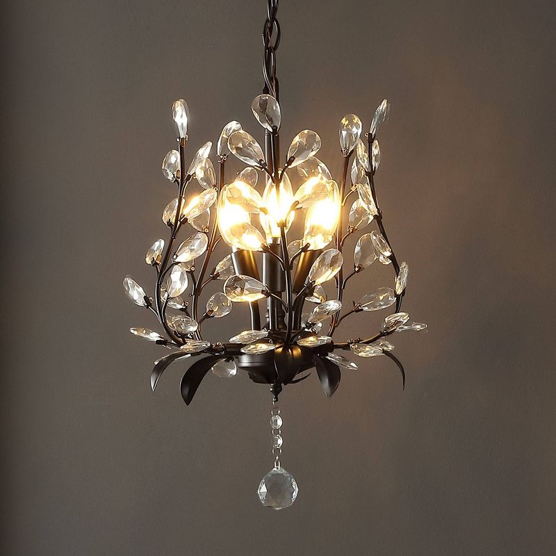 Contemporary Bohemian Iron/Acrylic LED Pendant Oil Rubbed Bronze/Clear - JONATHAN Y, 4 of 11