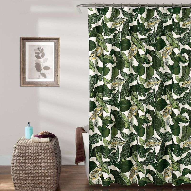 72&#34;x72&#34; Tropical Paradise Shower Curtain Green - Lush D&#233;cor, 1 of 9