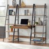3pc Denton Ladder Desk and Shelf Walnut/Black - Buylateral: Office Furniture Set with Metal Frame - 3 of 4