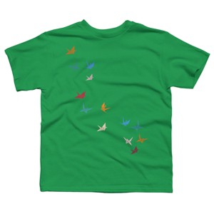 Boy's Design By Humans Flying Paper Cranes Birds By Magnussons T-Shirt - 1 of 3