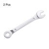 Unique Bargains High Carbon Steel Metric Offset 6-Point End and Angled Open-End Thin Combination Wrenches 2 Pcs - 3 of 4