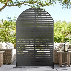TUYOHW Metal Privacy Screen Outdoor, Decorative Privacy Panels, Freestanding Privacy Screen for Patio, Garden, Pool (White Square) - 1 of 4