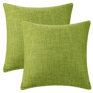 Unique Bargains Linen Solid Contemporary Indoor Outdoor Decorative Throw Pillow Cover 2 Pcs - 1 of 4