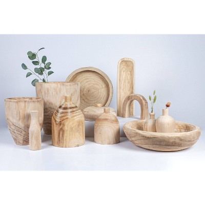 Elegant Hand-Carved Paulownia Wood Decorative Tray