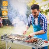 FURNIinspire Outdoor Grills, Griddles and Smokers Stainless Steel BBQ Grill Cooking Accessories for Camping, Picnics, Use, Silver, 30.3"*11.17"*7.5" - 3 of 4