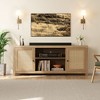 58” Rattan TV Stand for 65 Inch TV, Farmhouse Boho Entertainment Center with Storage Wood TV Media Console Table for Living Room Bedroom - 2 of 4