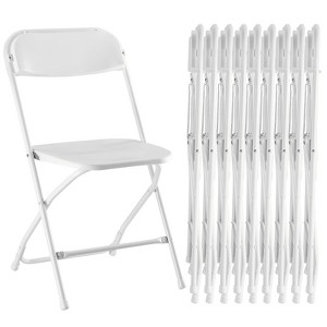Lirago 10-Pack Stackable Folding Plastic Chairs 330lb Capacity, Non-Slip Feet for Indoor/Outdoor Use (31"x18.1"x18") - 1 of 4