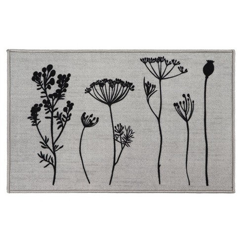 Evideco French Home Goods Wildflowers Print Wool-Effect Kitchen Mats Available in Two Sizes - image 1 of 4