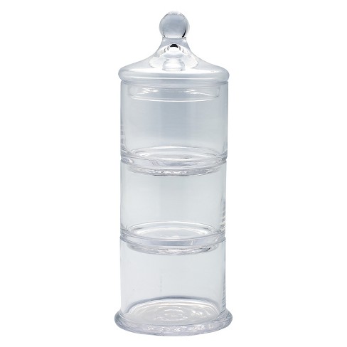 Diamond Star Three Part Glass Bowl Tower with Lid Clear (12"x4.5") - image 1 of 1