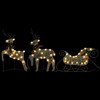 Reindeer And Sleigh Christmas Decoration Set of 2 Gold Mesh, Metal - 3 of 4
