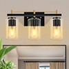 DAKAFUL Modern Bathroom Vanity Light, Vanity Fixture with Black+Gold/Silver Frame&Clear Glass Shade, Wall Light for Mirror, Bedroom, Bathtub Area - 2 of 4