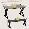 3-Piece Kitchen Table Set for 4 with Z-Shaped Legs, 2 Upholstered Benches, Space-Saving Design for Small Kitchens, Dining Rooms, and Apartments. - 2 of 4