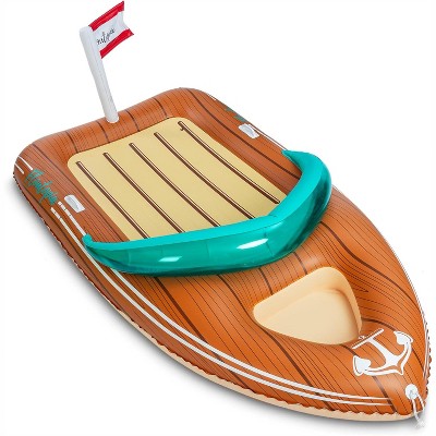 Joyfy Inflatable Pool Floats Raft with Reinforced Cooler, Funny Giant Boat Pool Float, Swimming Pool Party Beach Lake Pool Lounge Float for Family