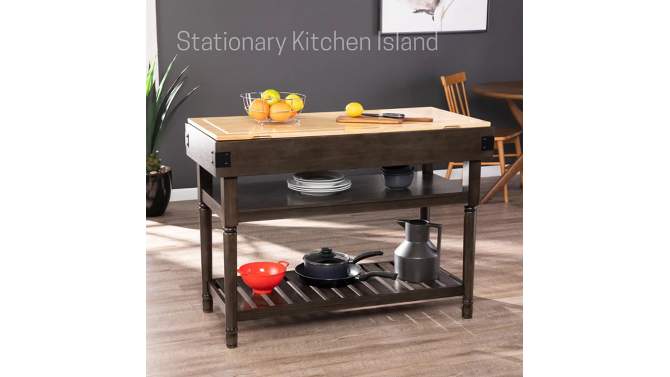 Waymore Stationary Kitchen Island Gray - Aiden Lane, 2 of 9, play video