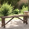 vidaXL Rustic 45.3" Wagon Wheel Patio Bench - Solid Fir Wood Outdoor Seating for Garden/Terrace, Brown Finish, Seats Two - 2 of 4