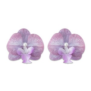Unique Bargains Women's Phalaenopsis Faux Pearl Duckbill Clip 2 Pcs - 1 of 4