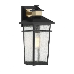 Savoy House Kingsley 1 - Light Wall Light in  Matte Black/Warm Brass - 1 of 3