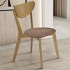 Simple Relax Set of 2 Upholstered Dining Side Chairs in Light Walnut and Brown - 2 of 4
