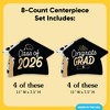 Big Dot of Happiness 8 Count Black and Gold Graduation 3D Centerpiece Table Decorations, Freestanding Class of 2026 Grad Party Centerpieces - 4 of 4