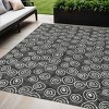 Black Gray And Ivory Geometric Washable Indoor Outdoor Area Rug - 2 of 4
