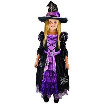 Kids' Purple Witch Deluxe Halloween Costume Set M