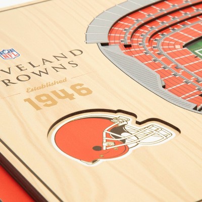 Cleveland Browns 3D Stadium Wall Art in Team Colors