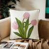 REGALWOVEN Floral Embroidered Decorative Throw Pillow Covers Farmhouse Flower Pattern Cushion Cases for Couch Living Room Decor 18 x 18 Inch 2 Pcs - 2 of 4