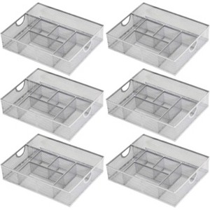 YBM Home 6 Compartment Mesh Cosmetic Organizer, Pack of 6 - 1 of 4