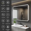 HBEZON LED Medicine Cabinet with Lights and Mirrors, Recess/Wall Mount Bathroom Cabinet, 3 Mode Lights, Dimmable, Anti-Fog, Silver - 4 of 4