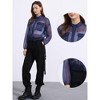 INSPIRE CHIC Women's Zip-Up Long Sleeve See-Through Bomber Jacket - 2 of 4